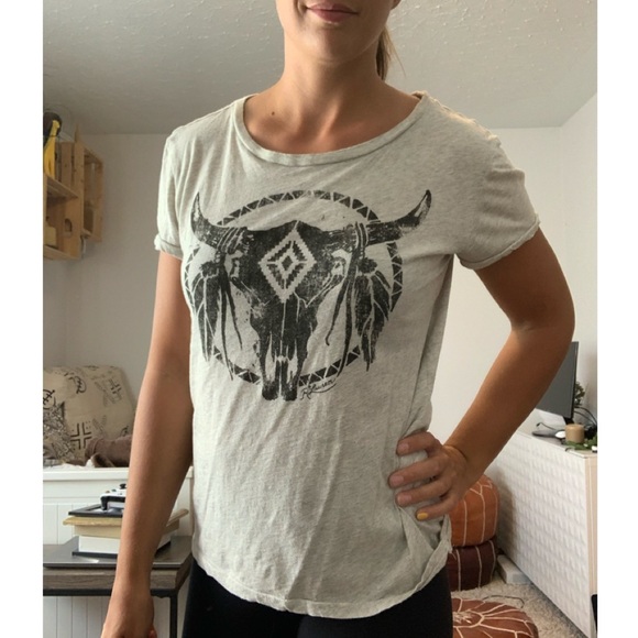 Denim & Supply by Ralph Lauren - oatmeal skull tee - Picture 1 of 1